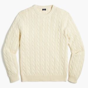 J Crew Factory Men's Cream Cable Knit Sweater size XL